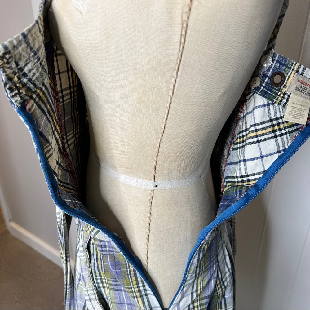 Free People blue plaid dress - Picture 5 of 8